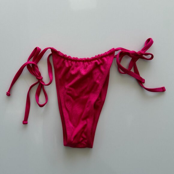Sommer Swim Paloma Side Tie Bikini Bottoms in Magenta - Size Small - Picture 4 of 5